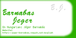 barnabas jeger business card